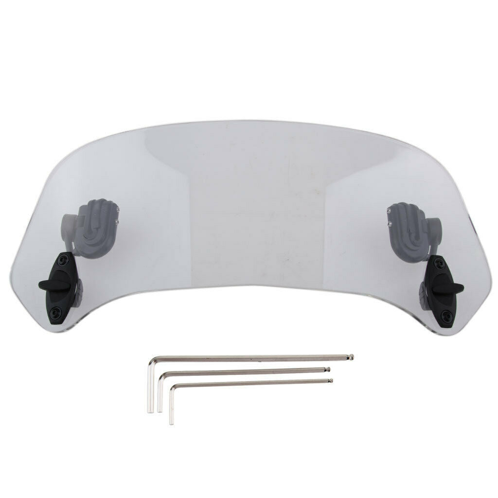 370mm Motorcycle Adjustable Clamp On Extension Windshield Wind Deflector Hand