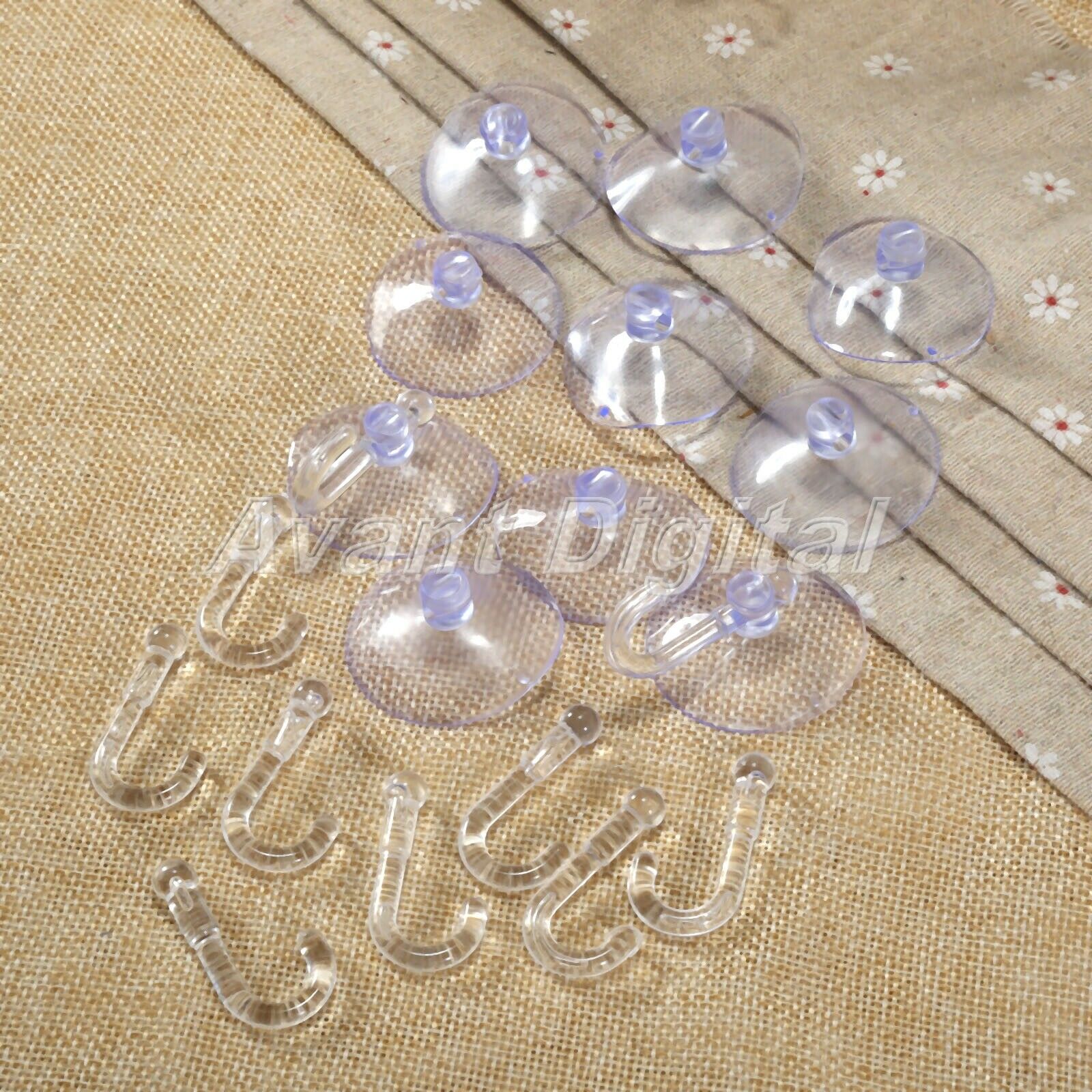 10 x Rubber Suction Cup Hooks Wall Hooks Hanger Kitchen Bathroom 4cm Transparent