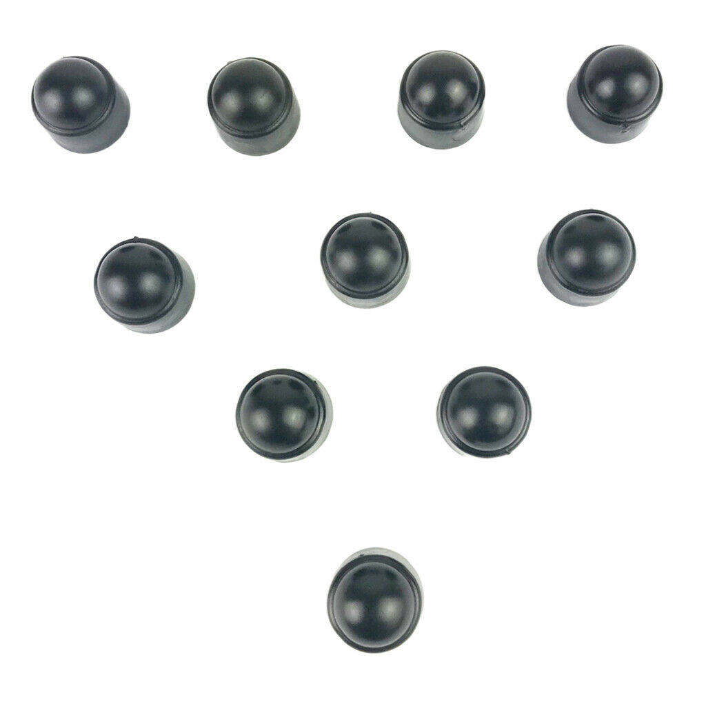 10x Black Tire Wheel Screw Bolts Nut Caps Hexagonal Tyre Wheel Dust Cover M8