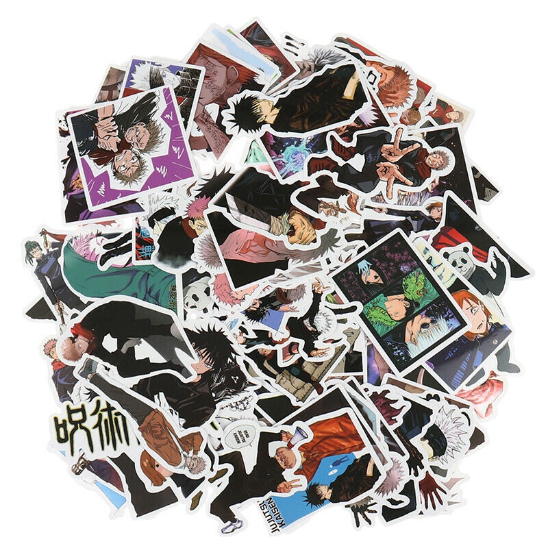 100pc Anime Jujutsu Kaisen Stickers Snowboard Laptop Luggage Guitar Suitc.l8