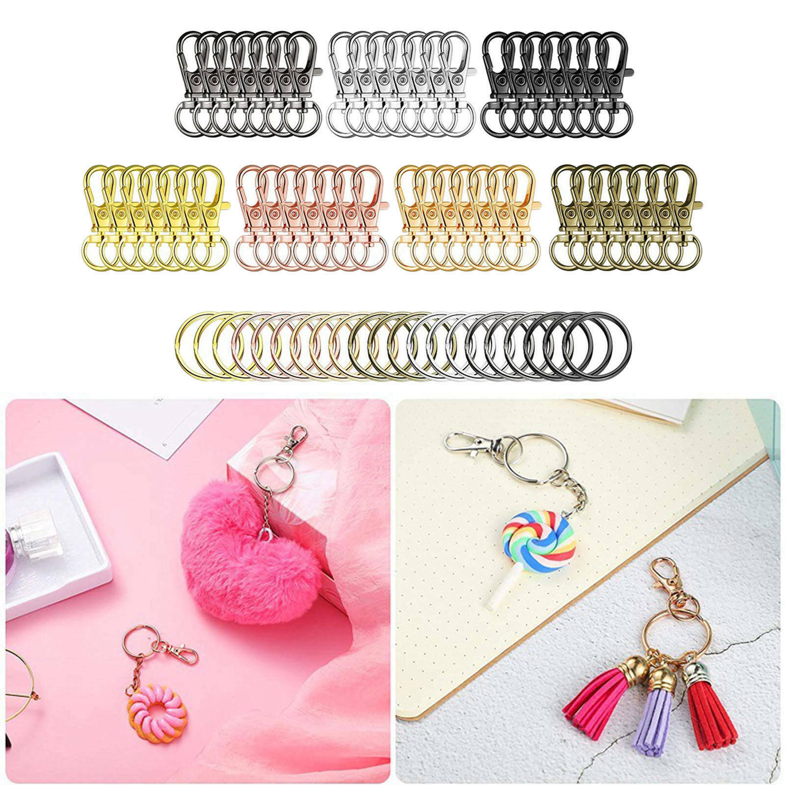 96pcs Metal Lanyard Hook Rotary Release Snap Lobster Clasp Paracord