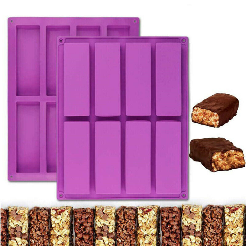 8 Cavity Silicone Rectangle Soap Mould Homemade DIY Cake Making Mold Craft
