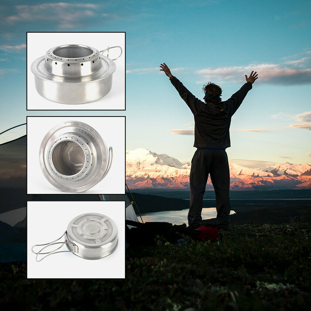 Stainless Steel Backpackers Alcohol Stove Outdoor Burner Picnic Hiking