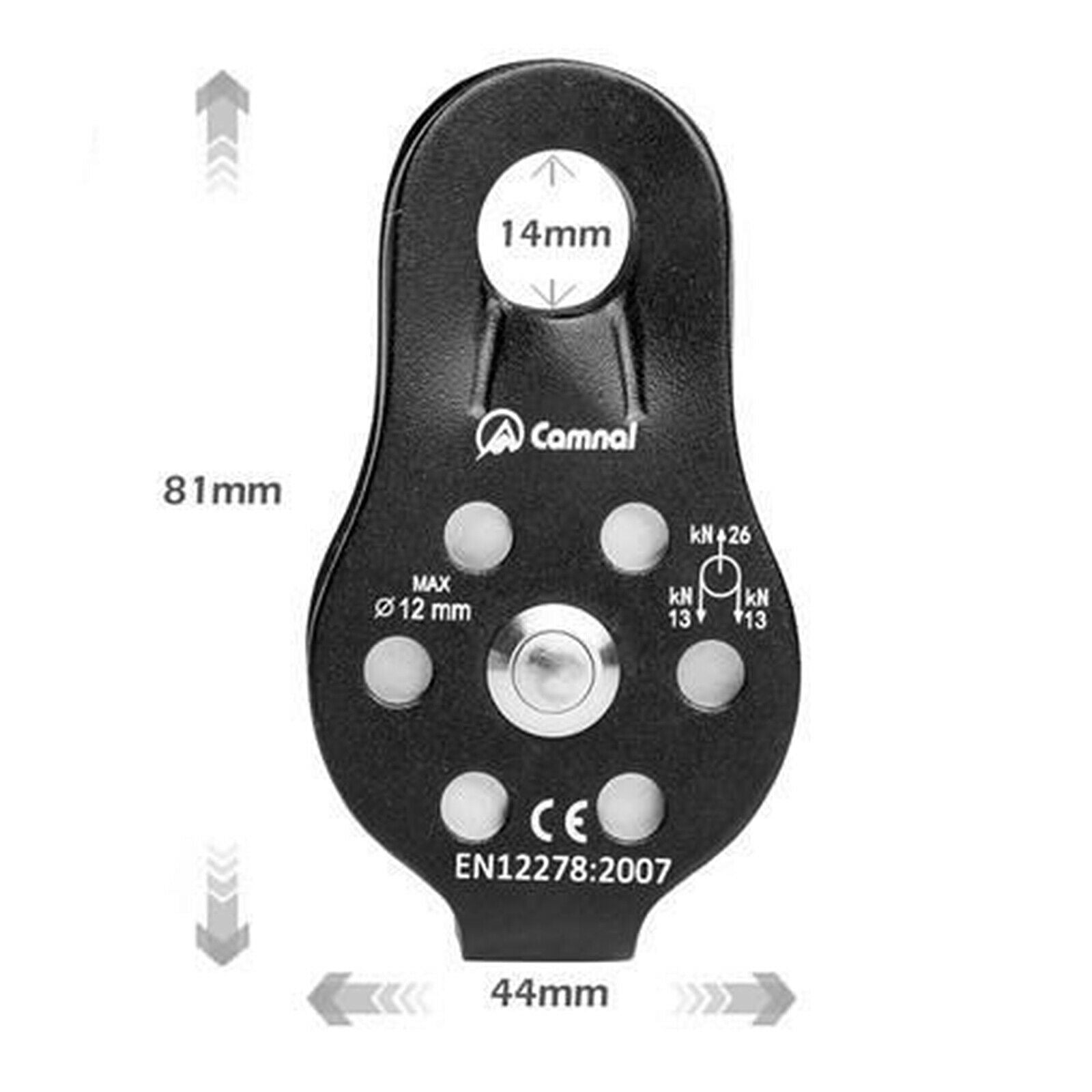 Arborist Rock Climbing Tree Caving 8-12mm Rope Grab Protect Belay Pulley Black