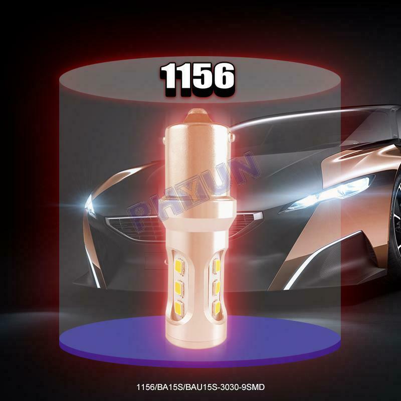 2x White LED Car Tail Light Bulbs 1156 BA15S Brake Lamps DRL Rear Parking Bulbs