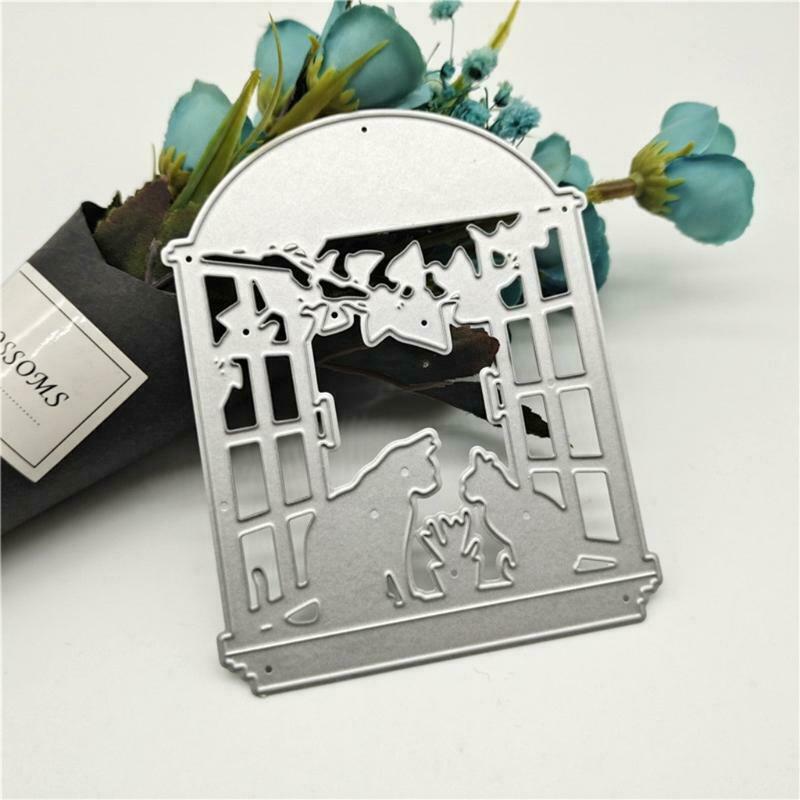 Two Cats on the Windowsill Carbon Steel Cutting Dies DIY Scrapbooking Photo