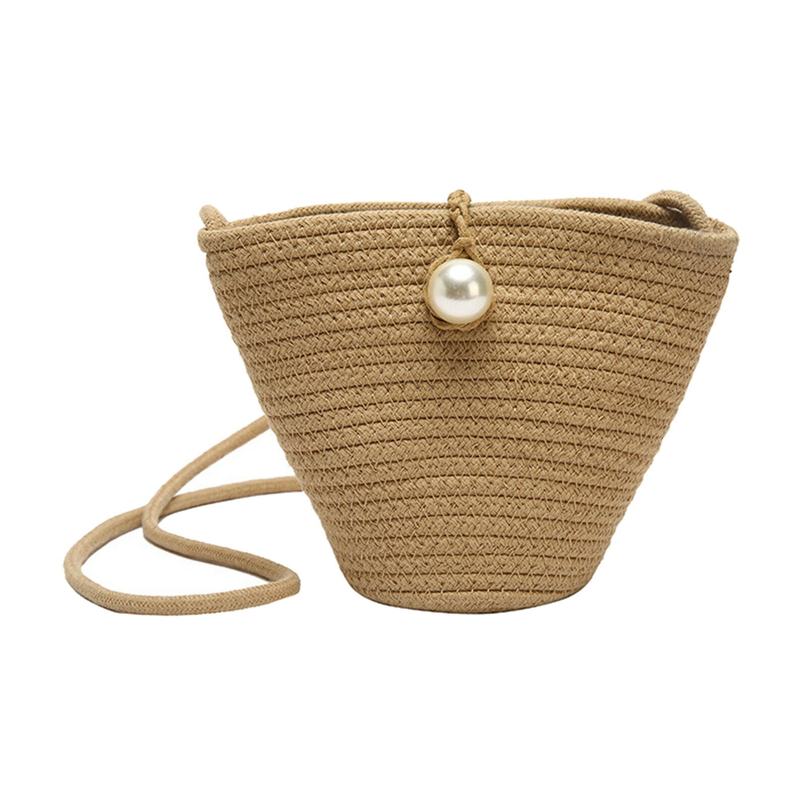 Women Straw Shoulder Bag Beach Rattan Handbag Vocation Handwoven Woven Tote