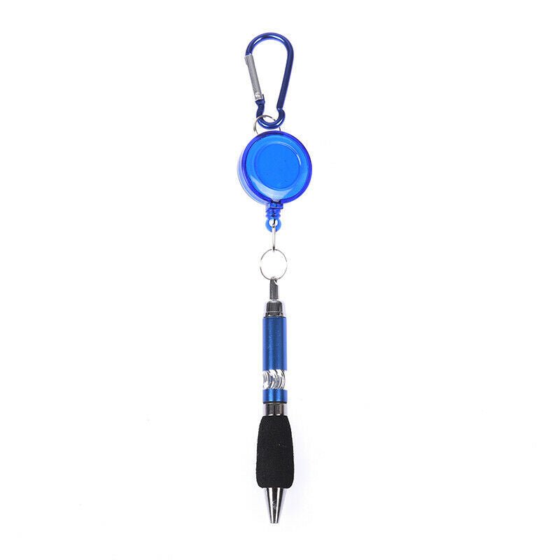 Retractable Badge Reel Ballpoint Pen Belt Clip Key chain with Carabiner _.l8