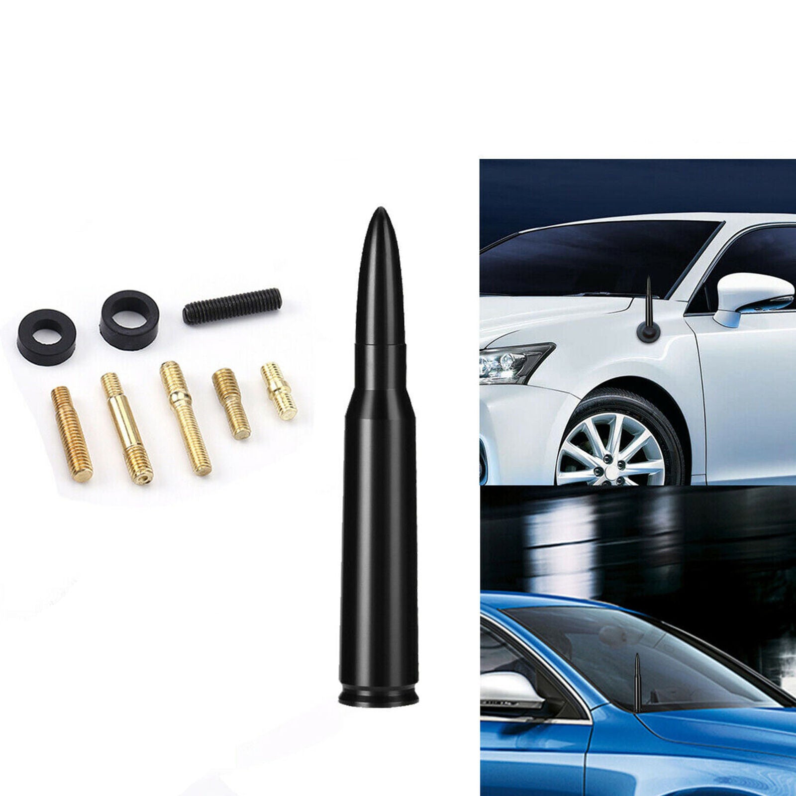 Bullet Antenna Mast BLACK 50 caliber for Dodge RAM 1500 2500 3500 2010-2019