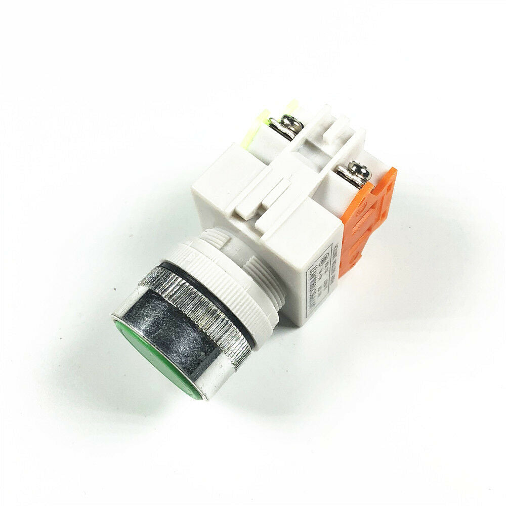 5 x  Green Round Cap  Momentary Push Button Switch LAY37-11BN  22mm