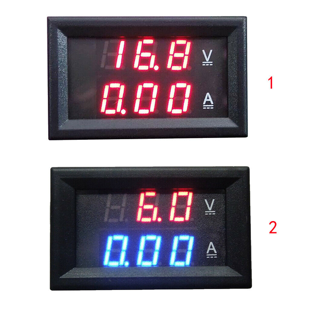 DC Voltmeter Ammeter LED Dual Digital Volt Amp Meter Gauge Red 999mA