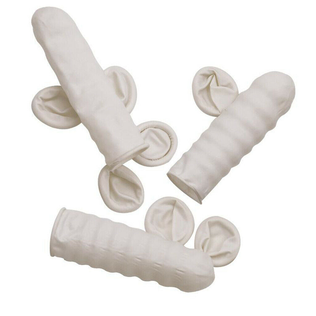 800pcs Finger Cots Disposable Latex Fingertips Covers Powder Free White