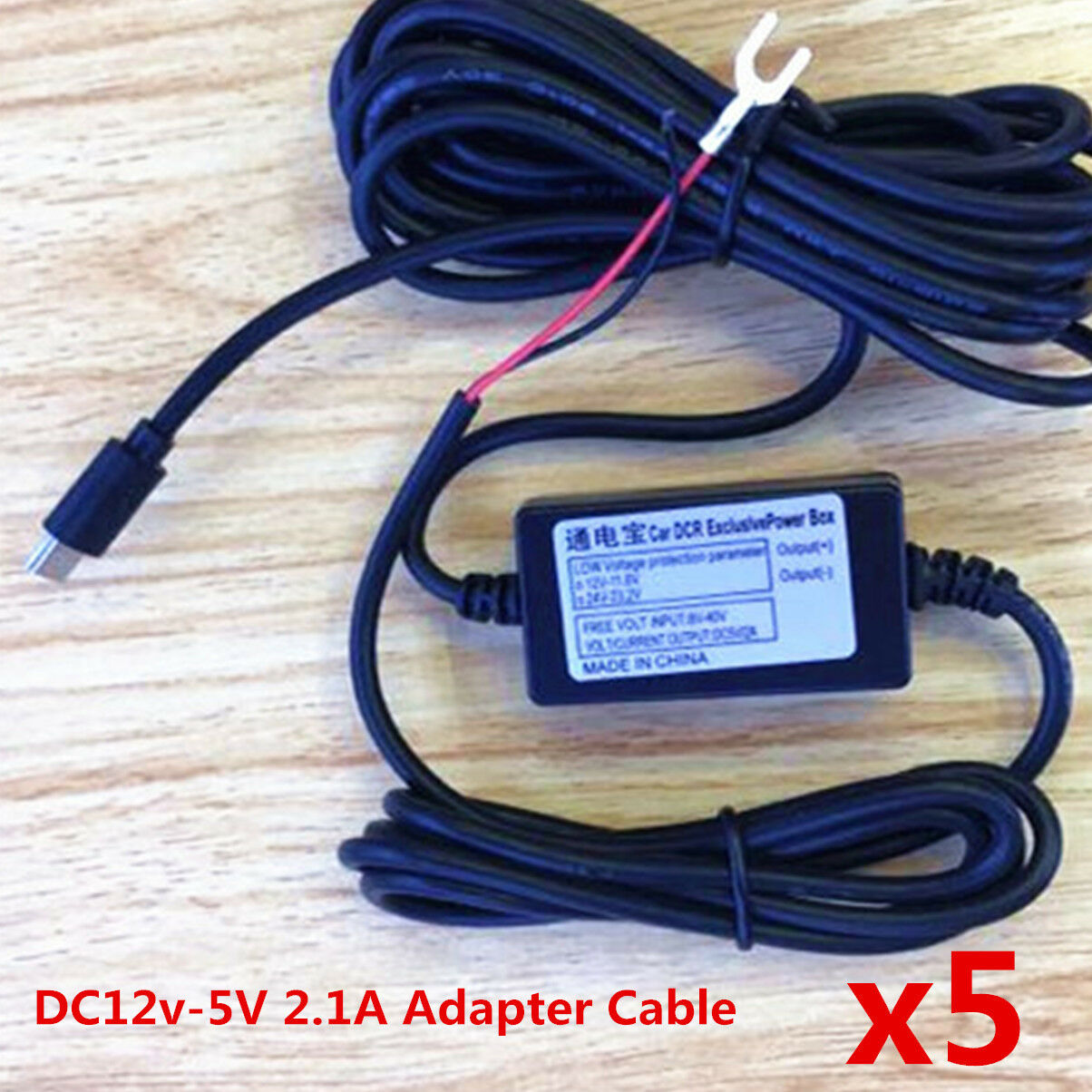 DC12v-5V 2.1A Adapter Cable Inverter Converter Mini USB for Car Auto DVR Camera
