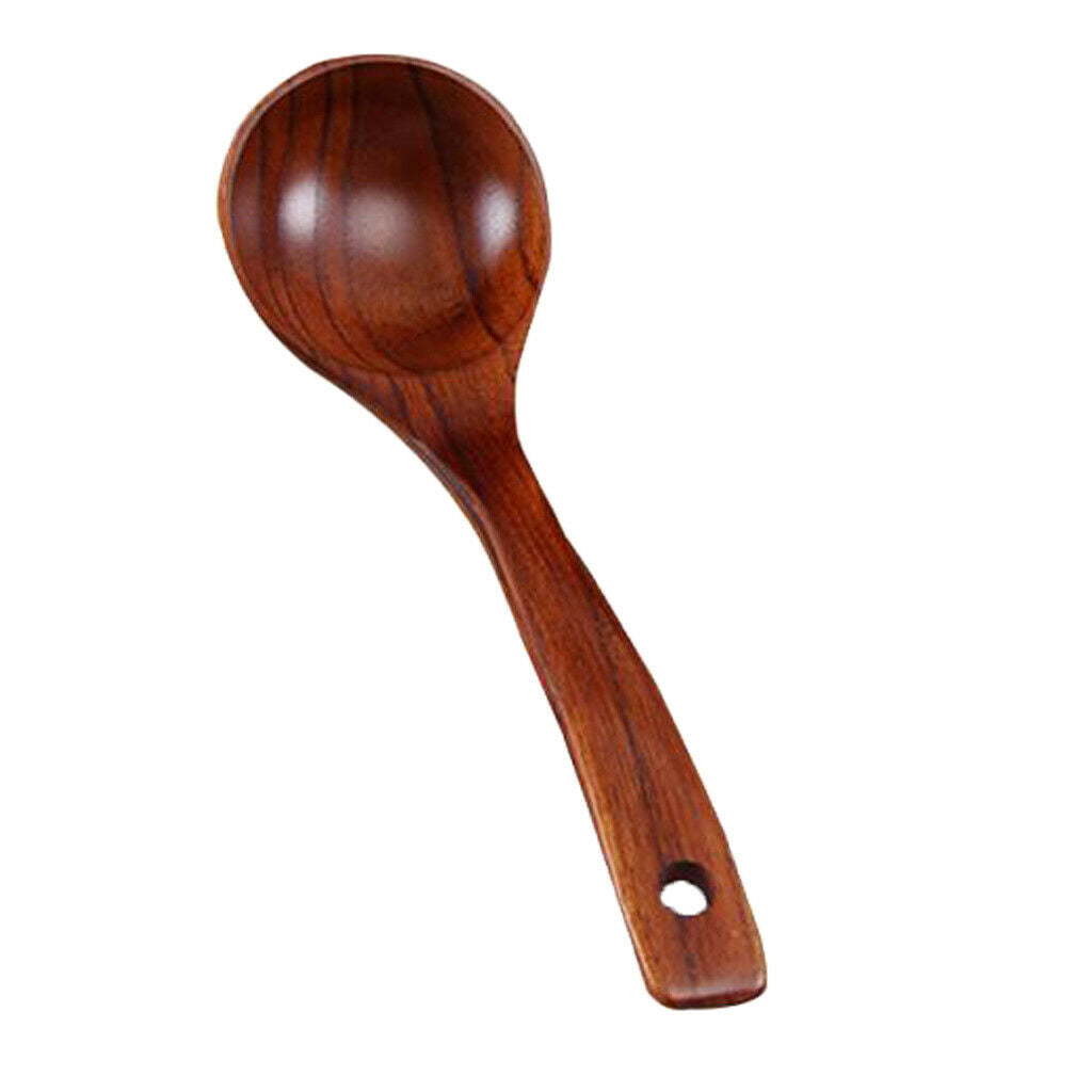 2X Natural Wooden Bamboo Ladle Scoop For Soups, Sauces, Casseroles, Porridge S