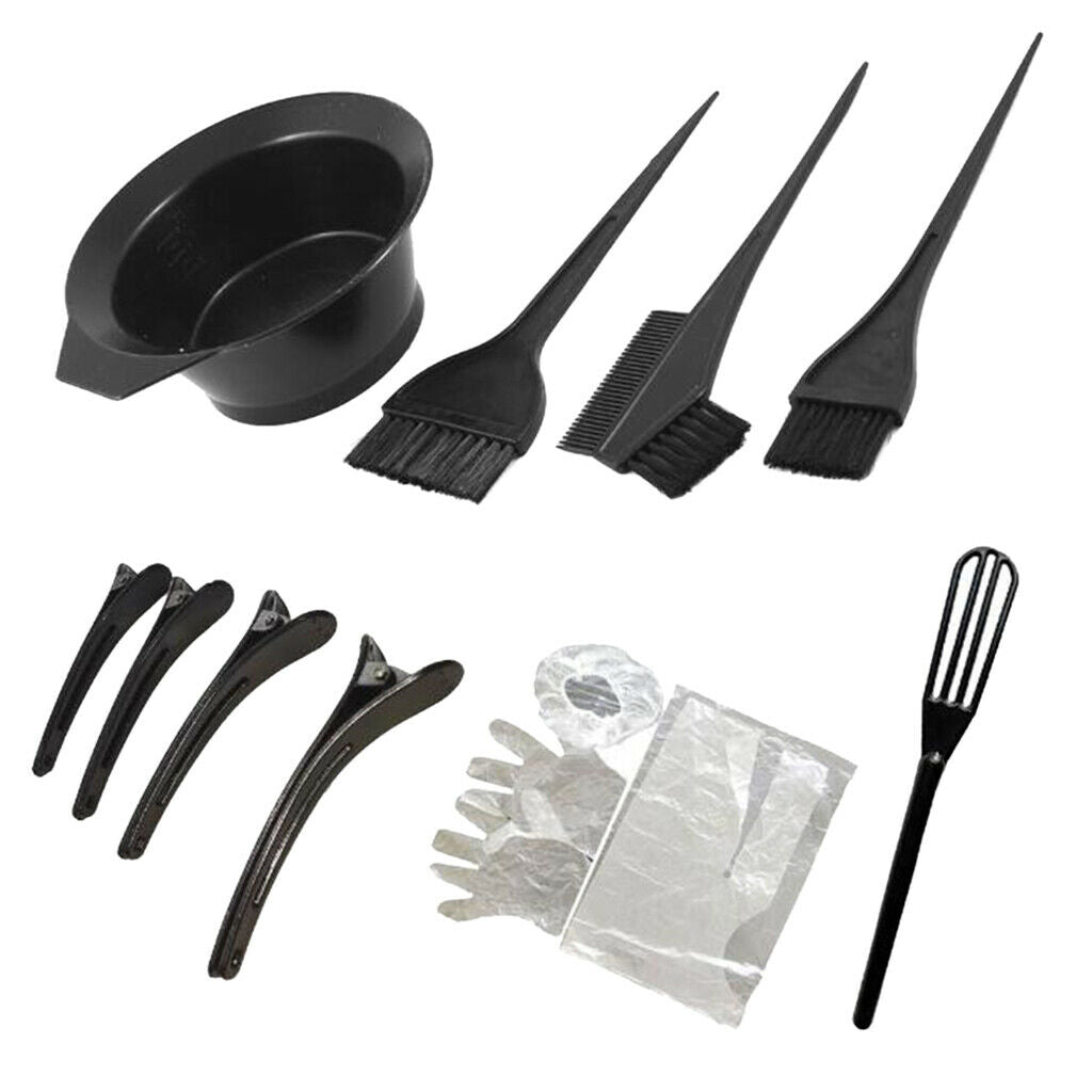 13 Pieces Hair Coloring Dyeing Barber Tools Brush Disposable Cape Large Set