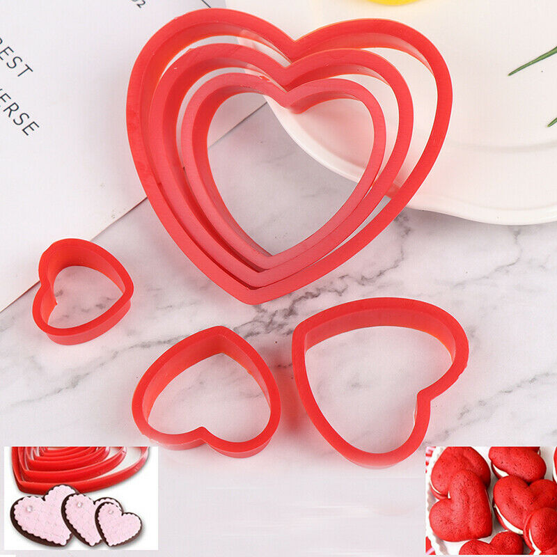 6pcs/Set Nesting Love Heart Cookie Biscuit Cake Cutter Set Fondant Sugar .l8