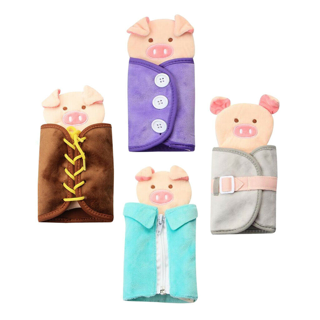 4x Learn to Dress Board Colorful Basic Life Skills Toys Early Learning Education