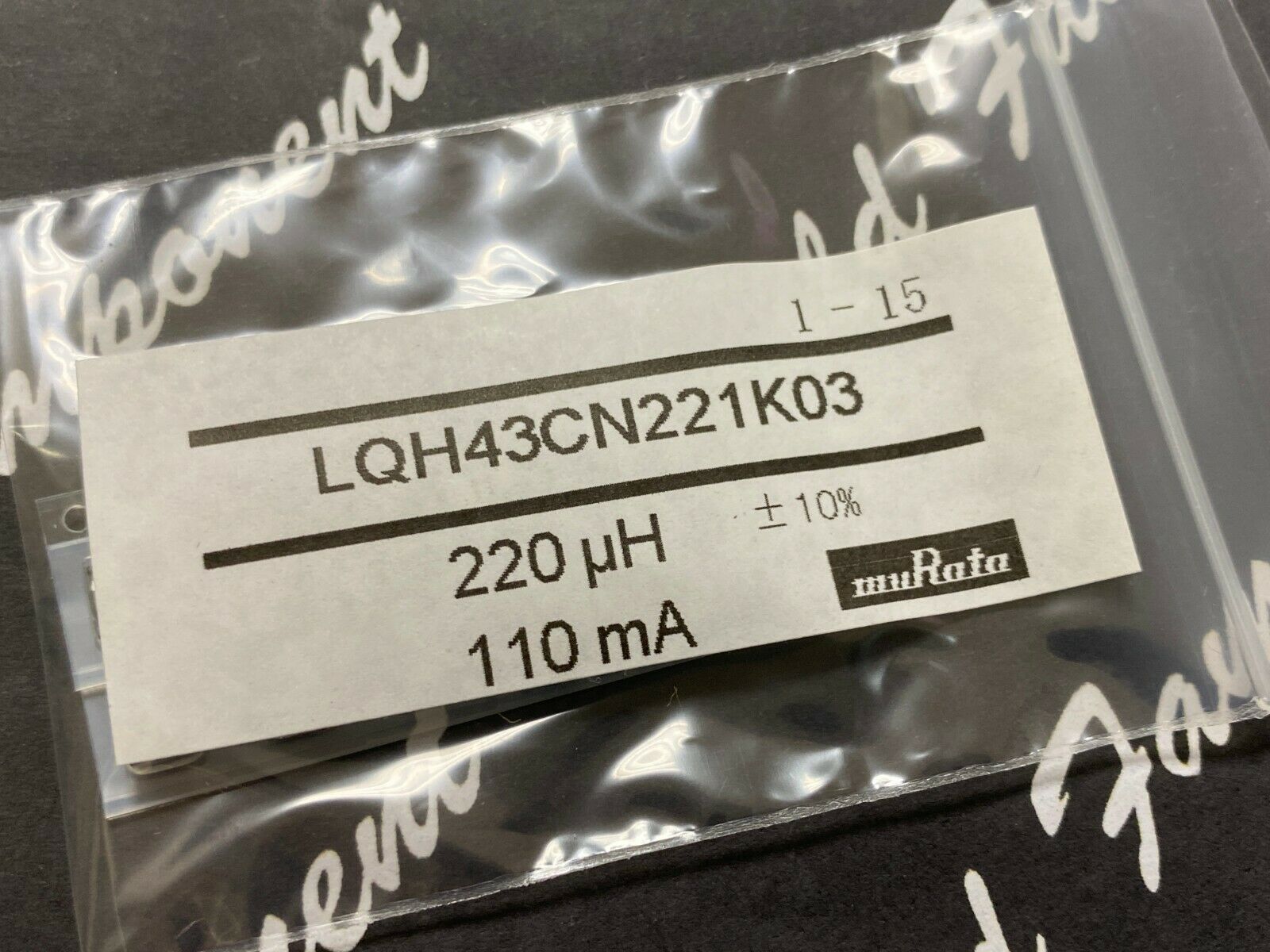 10pcs - muRata LQH43CN221K03 220uH 110mA 10% SMD Inductor