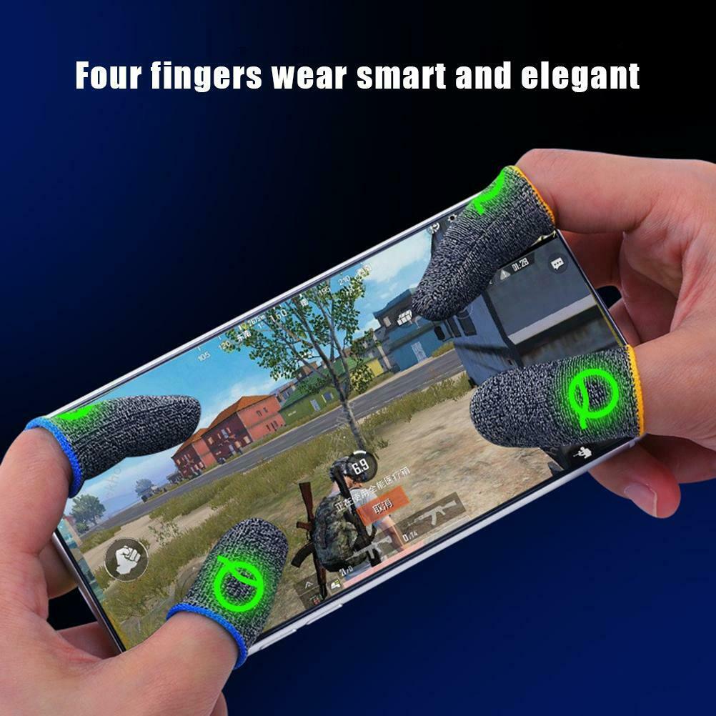 2Pcs Luminous Mobile Gaming Controller Finger Sleeves Touch Screen Finger Cots
