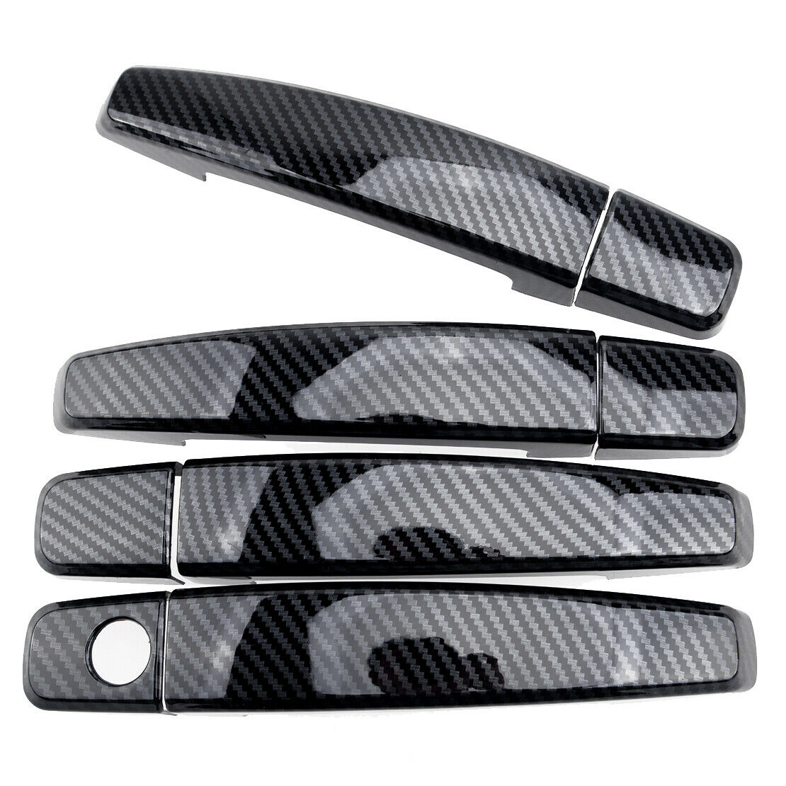 Black Carbon Fiber Style Door Handle Cover Trim Fit for Chevy Cruze Camaro Aveo