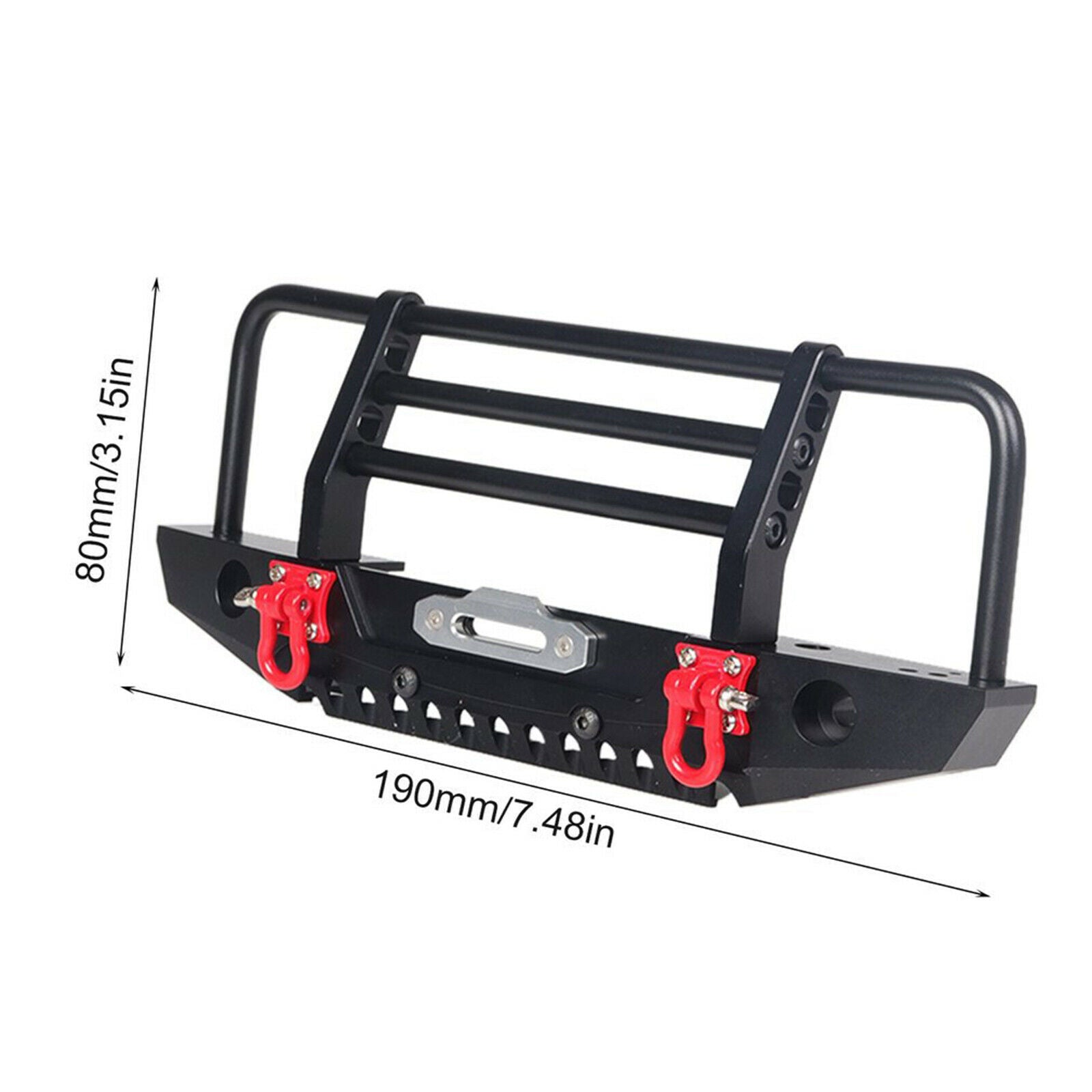 1: 10 RC Car Metal Anticollision Front Bumper for SCX10II 90046 Parts Black