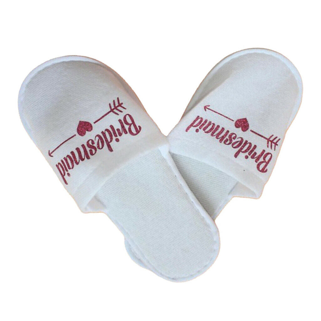 5Pairs Anti-Slip Bridal Shower Bridesmaid Sauna Travel Hotel Home Slippers