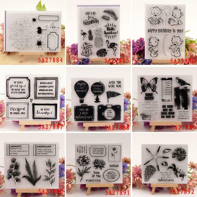 Words DIY Silicone Clear Stamp Cling Seal Scrapbook Embossing Album Decor Craft