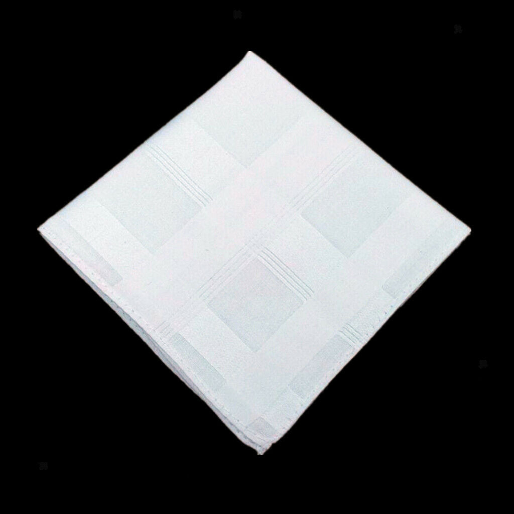 24 Pieces Cotton Handkerchiefs Classic Solid White Pocket Square Bulk Set