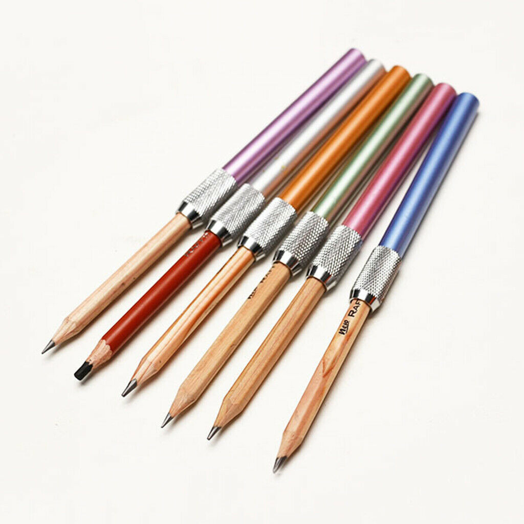Metal Pencil Holder Extender Lengthener School Office Writing Supply