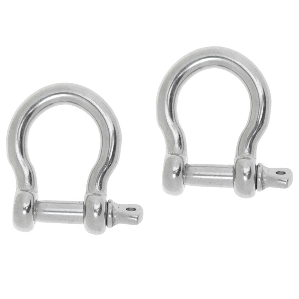 2 Pieces Boat Chain Rigging Bow Shackle Captive Pin 304 Stainless Steel 10mm