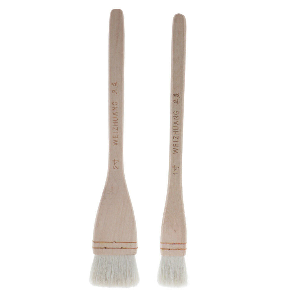 2x Mixed Professional Art Brushes Flat Pointed Brushes Wall Painting 2 Sizes