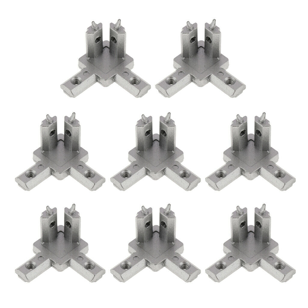 8x 3-Way L Shape Interior Connector Joint Bracket for 2020 Metal Profile EU