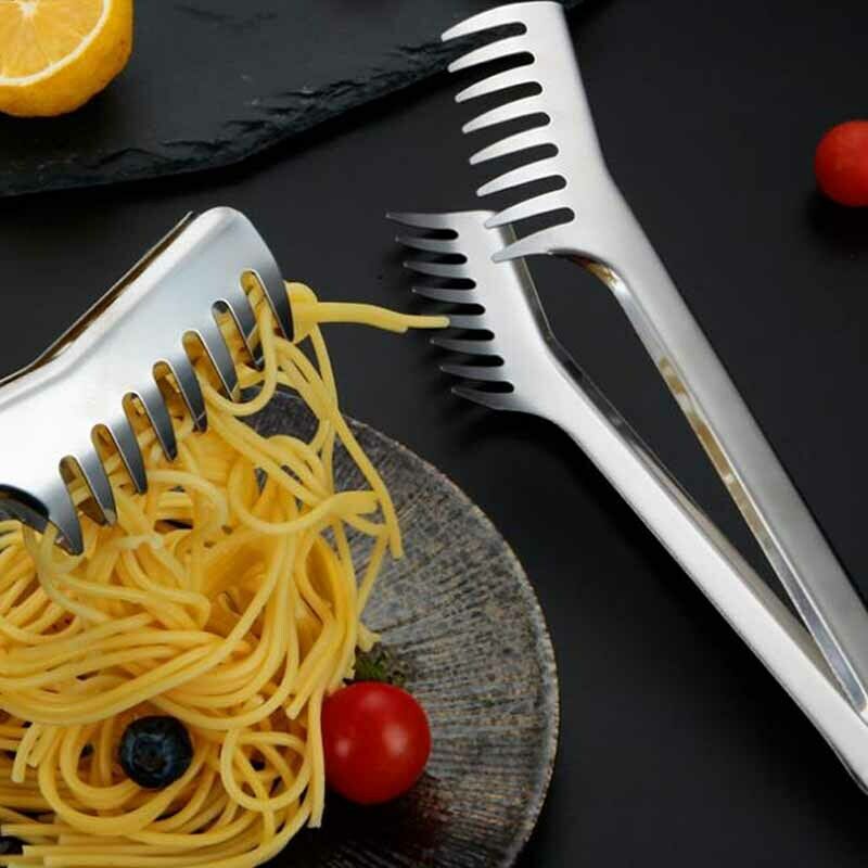 Stainless Steel Noodles Clip Food Comb Spaghetti Tongs Pasta Clip Food Ho.l8
