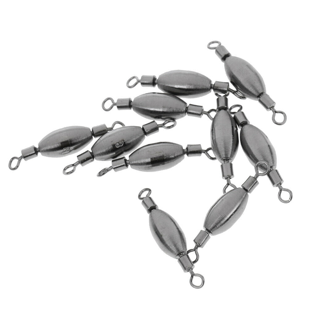 10Pcs Copper Quick Sinker Fishing Swivels Rolling Barrel Swivels Tackle 1.0