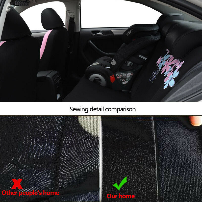 9PCS Full Set Auto Car Seat Cover Cushion protector Printing Front & Rear Kit