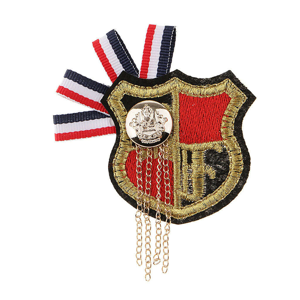 Trendy Navy British Style Alloy Fabric corsage Badges Brooch Pins Accessory