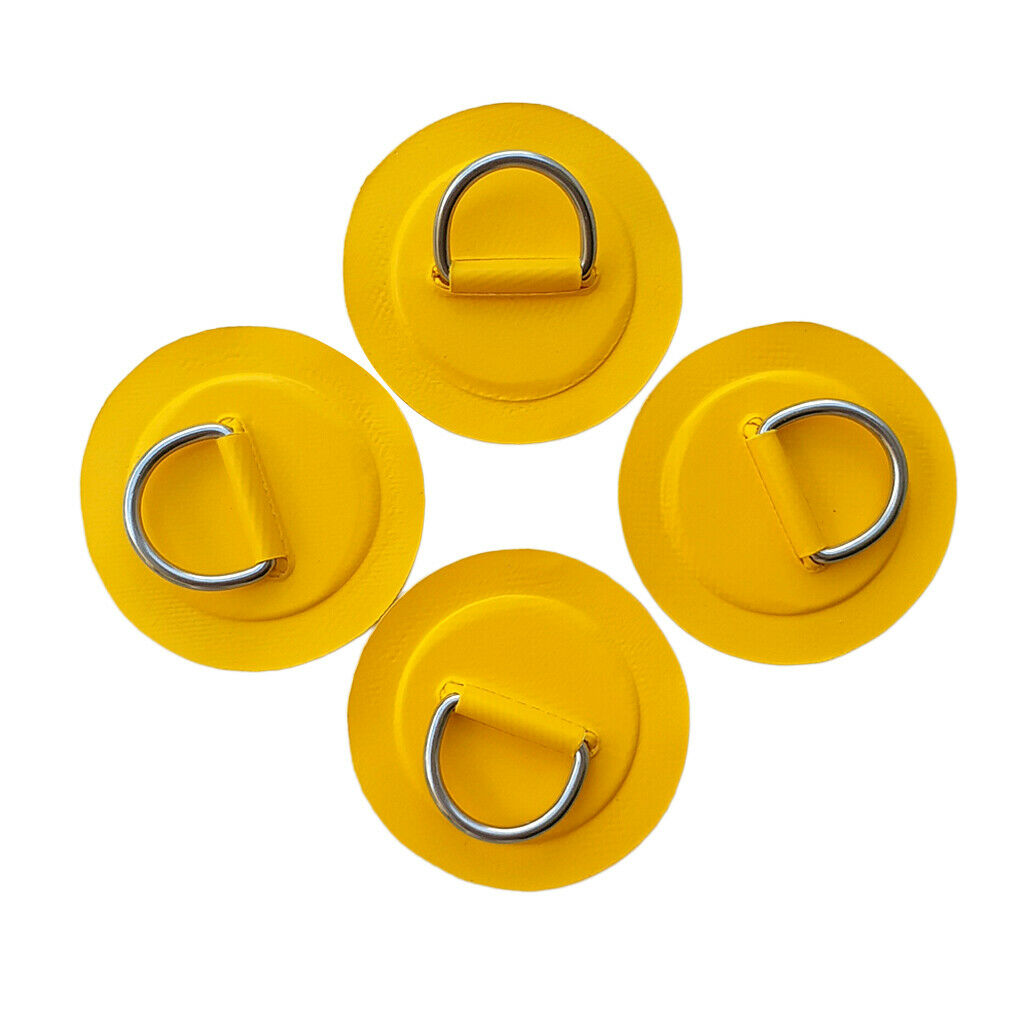 4Pcs   Inflatable   Boat   Kayak     Stainless   Steel   D - Ring   Patch   Pad