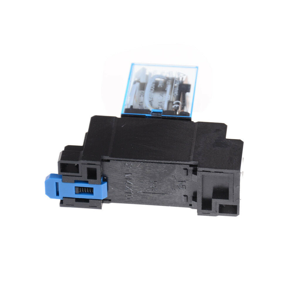 12V DC Coil Power Relay LY2NJ DPDT 8 Pin HH62P JQX-13F With Socket BaseB^ji SJ