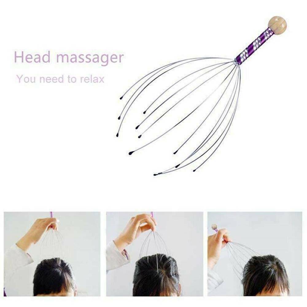 Head Massager Metal Scalp Neck Body Natural Relax Pain Relief Scratcher Fashion