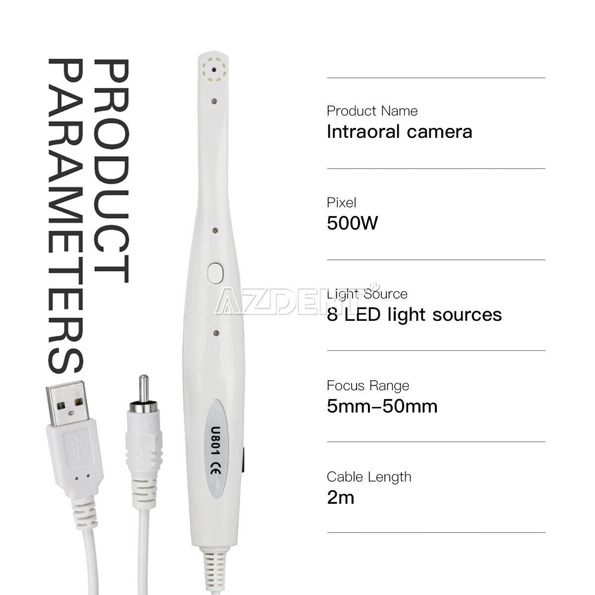 Solarcam Intraoral Camera Endoscope 4.0 Mega Pixels 8G Memory Card U801 PAL