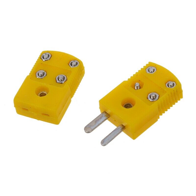 Yellow Plastic Shell K Type Thermocouple Plug Socket Connector Set N3U5U5
