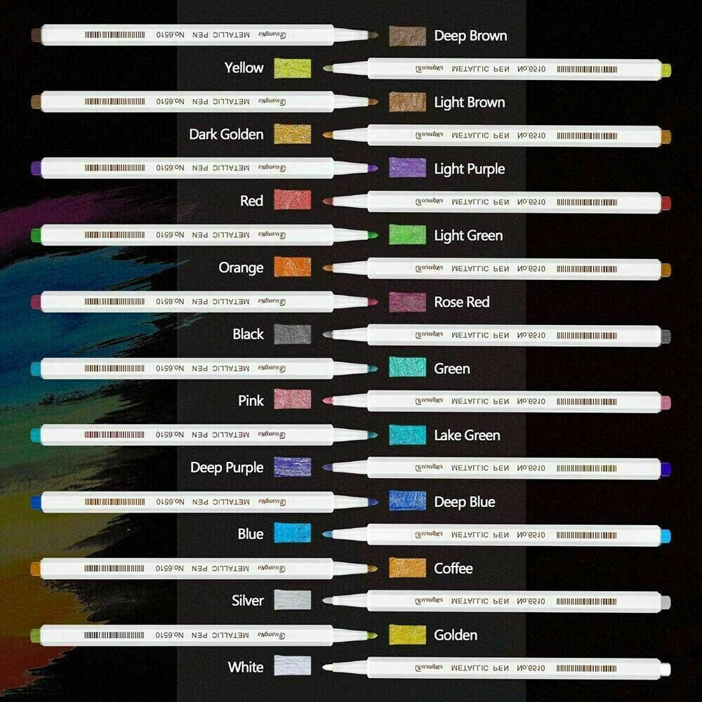 20pcs 20 Colors Acrylic Paint Marker Pens Set Permanent Ceramics Stone Metal