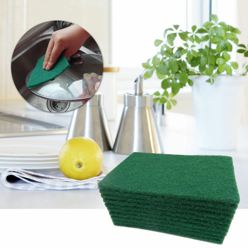 Scouring Pads Heavy Duty Home Kitchen Scour Scrub Cleaning Pad Sponge 10Pcs