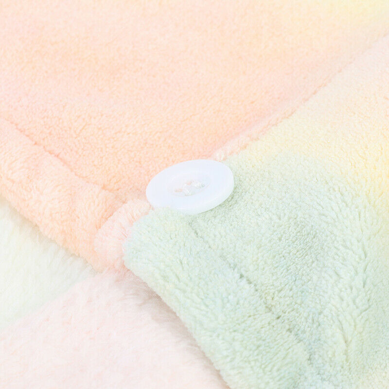 Bath Towel Water Absorbing Hair Dry Hat Rainbow Hair Drying Towel Shower CapSJC
