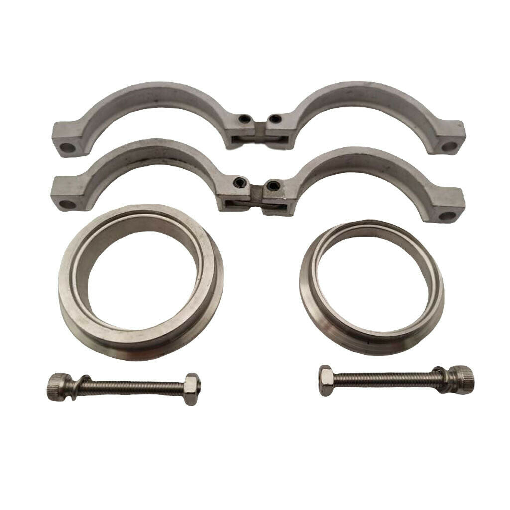 2Pcs 1.73" 44mm V band Flang Clamp Set for MVR 44mm Wastegate Inlet Tial Kit