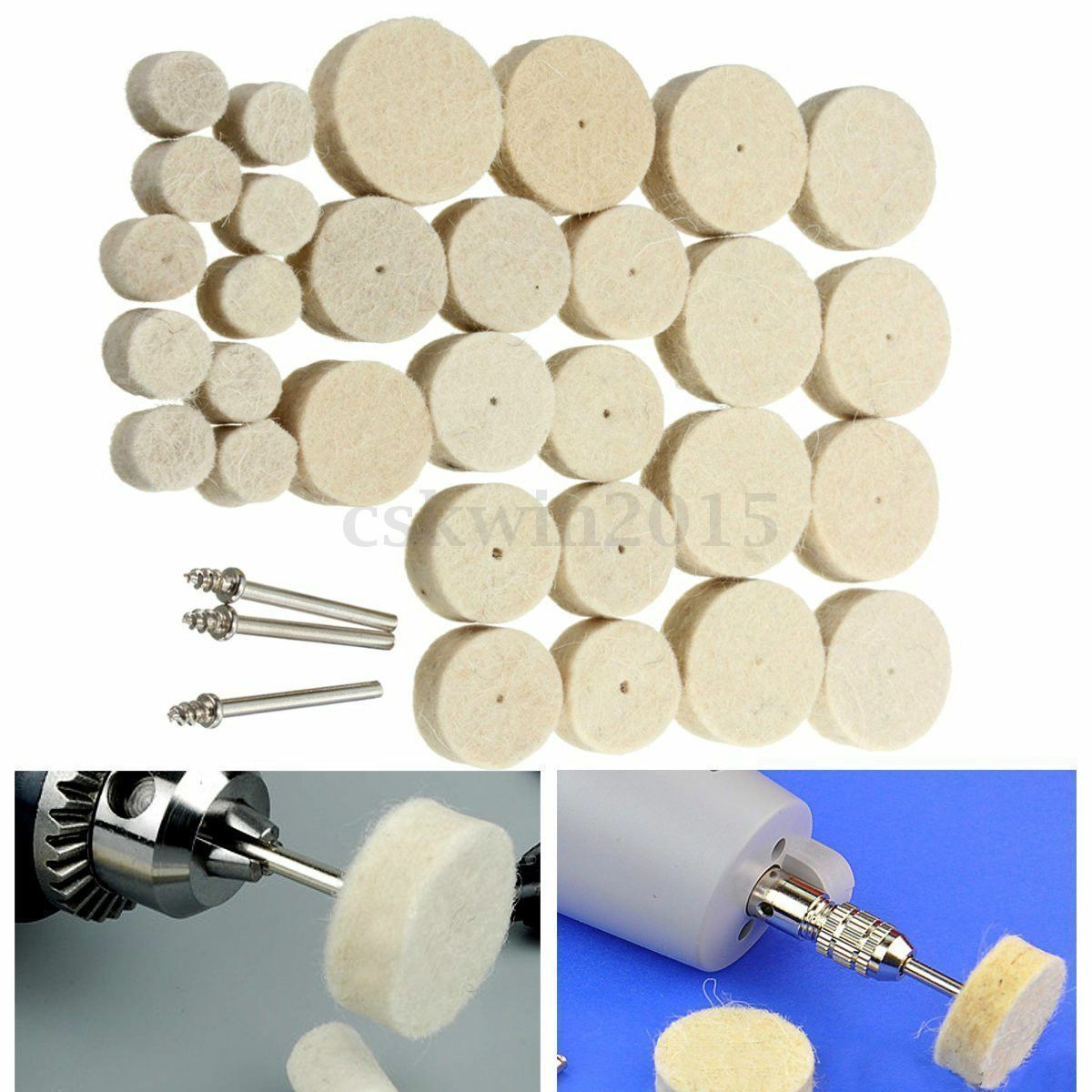 33pcs Laine Feutre Polissage De Rond Roue Outil + 3 Tige Fr Dremel Rotatif S70