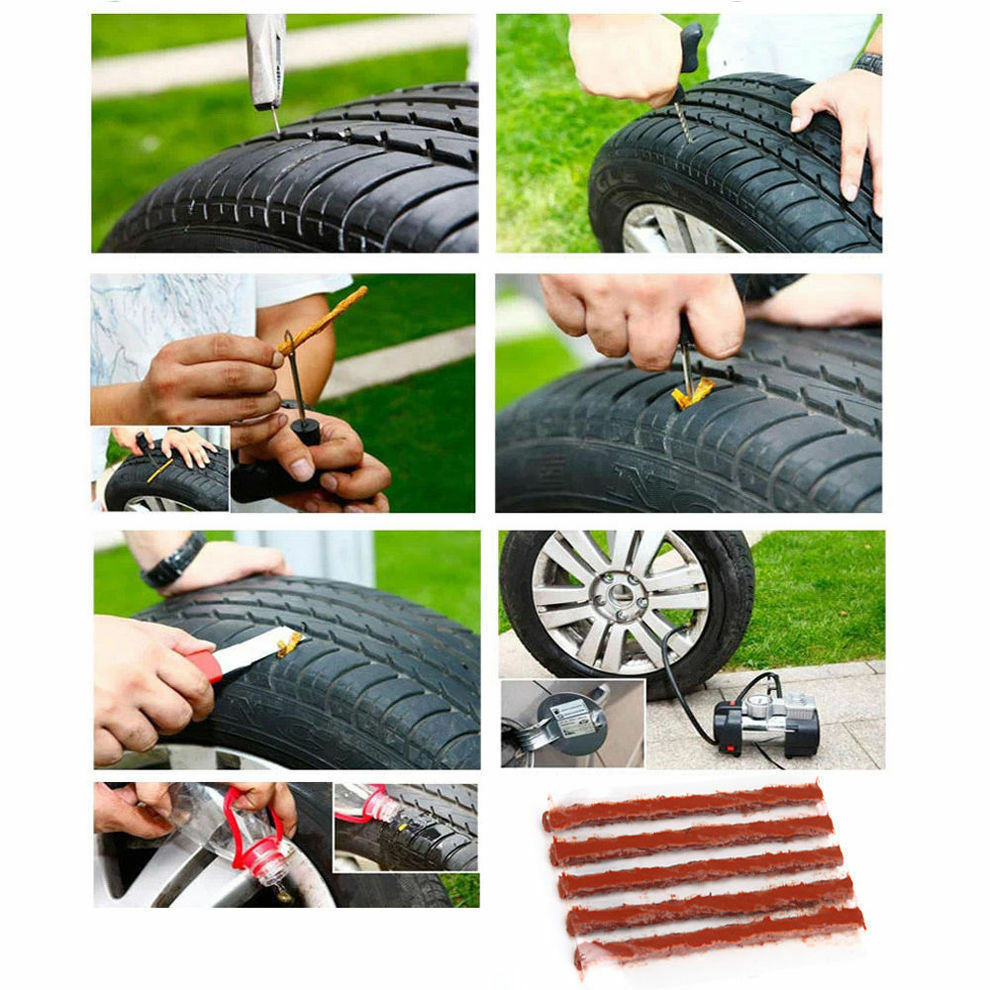 10PCS Car SUV Tyre Tubeless Seal DIY Strip Plug Tire Puncture Repair Recovery