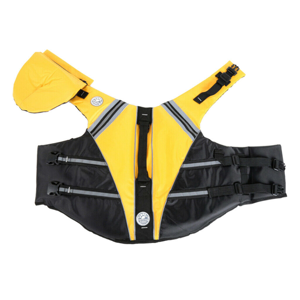 Pet Dog Swimming Safty Vest Clothes Life Jacket Preserver Reflective Yellow