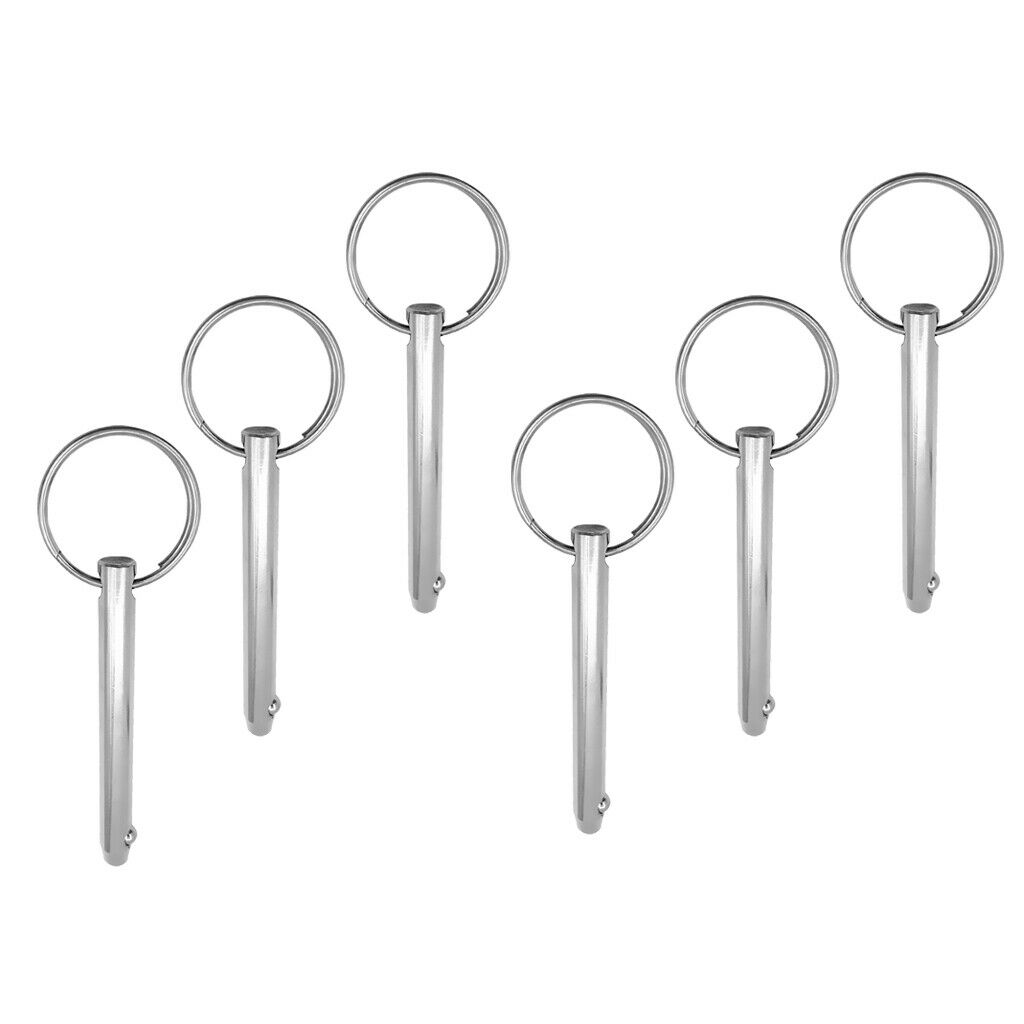 6pcs Stainless Steel Boat Bimini Top Deck Hinge Quick Release Ball Pin 5/16"