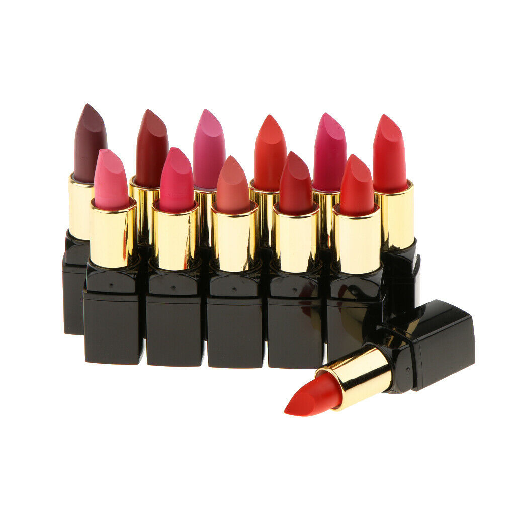 12pcs Matte Velvet Set Lip Gloss Waterproof Lip Gloss Cosmetic 12 Fashionable
